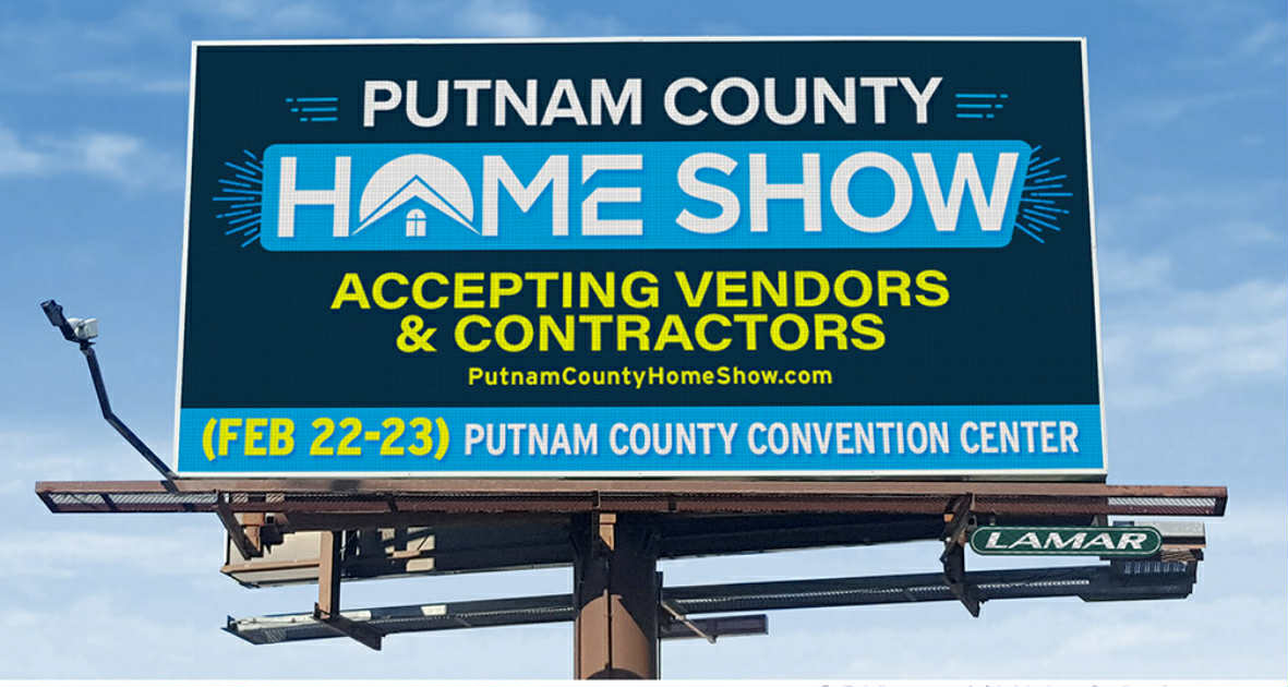 Past Putnam County Home Show roadside billboard