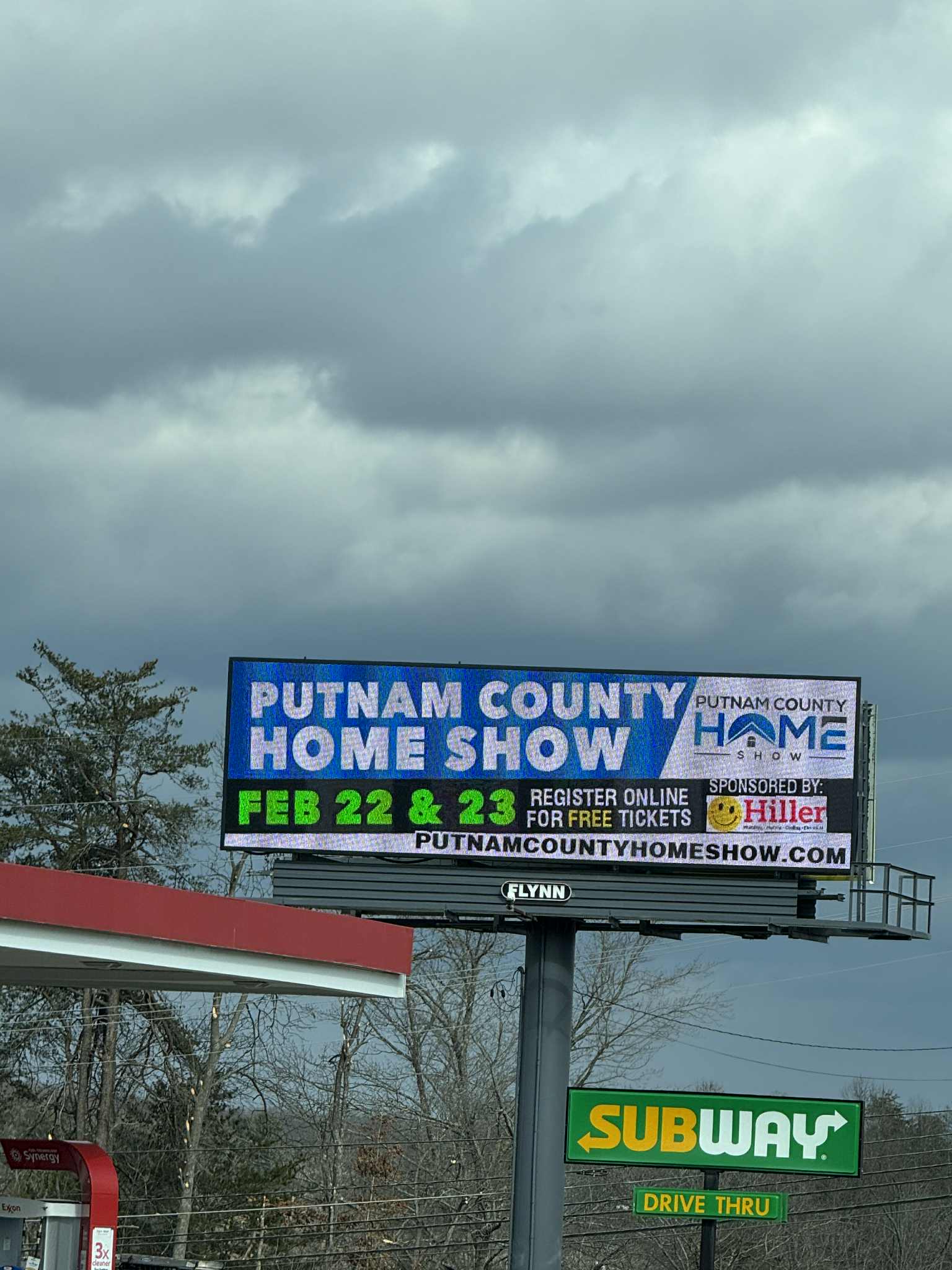 Putnam County Home Show advertising seen from the street