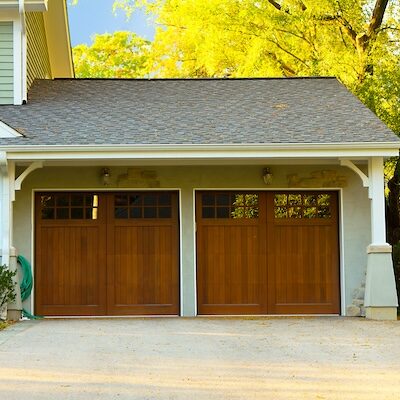 Two car wooden garage